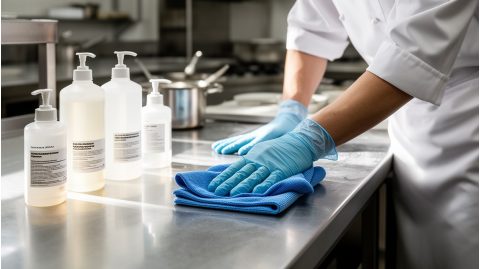 Как мыть и дезинфицировать производственный стол на кухне ресторана