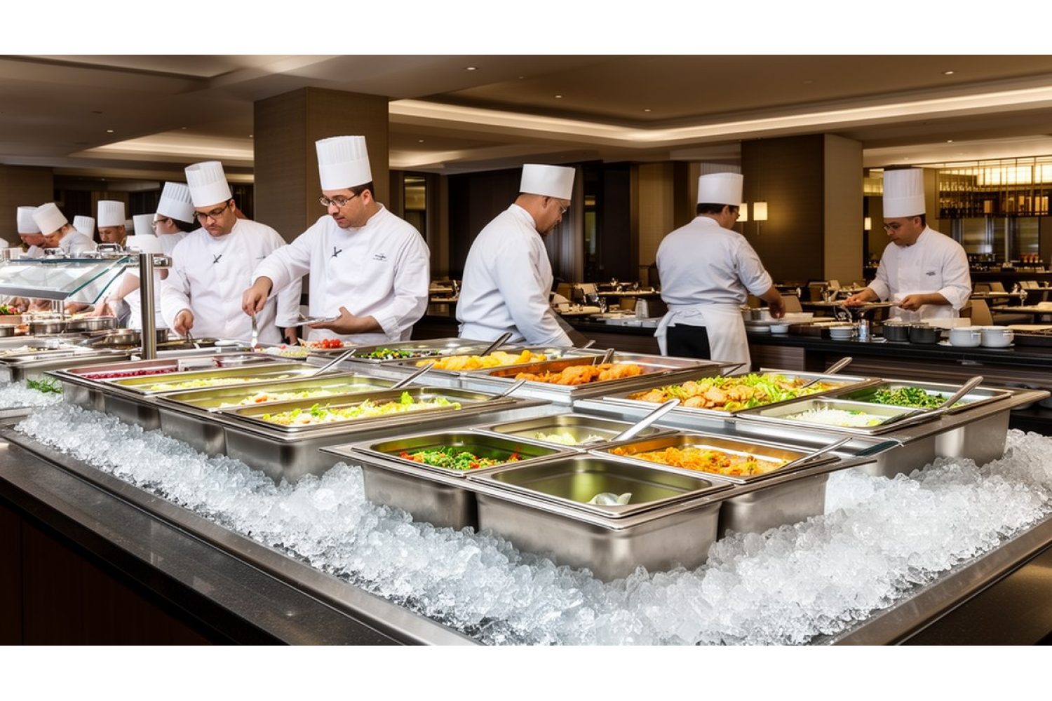 Как безопасно выкладывать продукты на лед в фуршете, буфете и кейтеринге