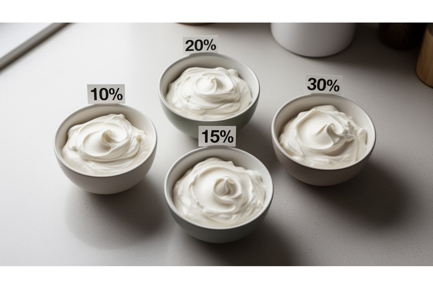 Сметана: калорийность и КБЖУ по жирности (таблицы на 100 г и по порциям)