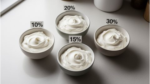 Сметана: калорийность и КБЖУ по жирности (таблицы на 100 г и по порциям)