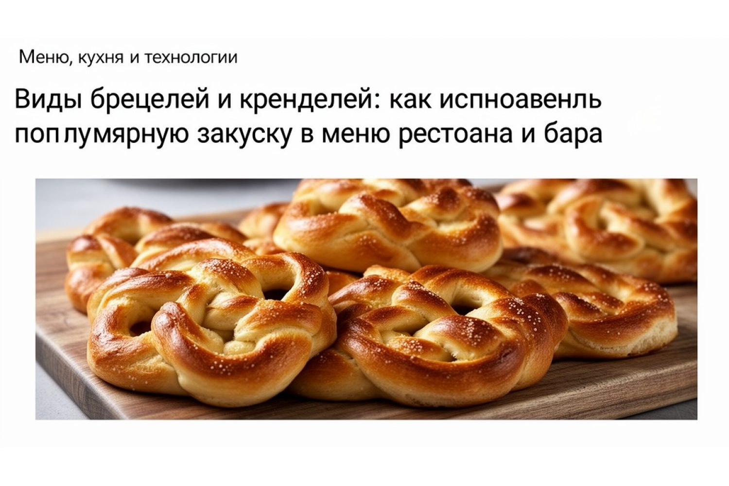 Виды брецелей и кренделей: как использовать популярную закуску в меню ресторана и бара