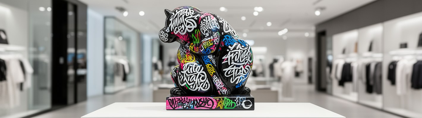 Новая дизайнерская статуэтка «Лаки Миши» от «Перекрёстка» и Покраса Лампаса