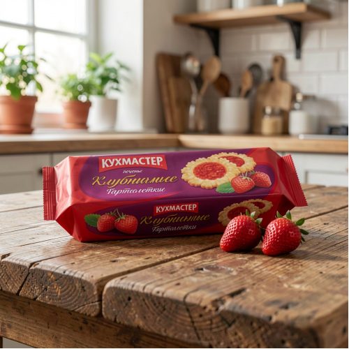 Печенье Кухмастер КМ Клубничные тарталетки, 240г