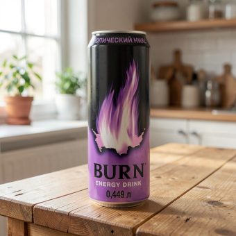 Энергетик Burn (Бёрн) Тропический микс, фиолетовый, 0.449 л