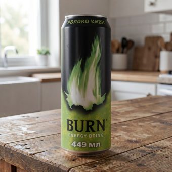 Энергетик Burn (Бёрн) Яблоко Киви, зелёный, 0.449 л