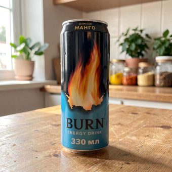 Энергетик Burn (Бёрн) Манго, бирюзовый, 0.449 л