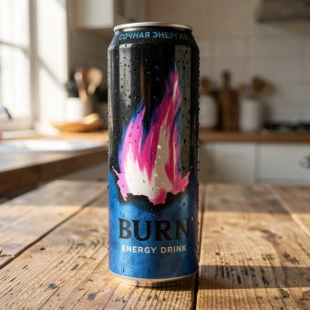 Энергетик Burn (Бёрн) Сочная Энергия, синий, 0.449 л
