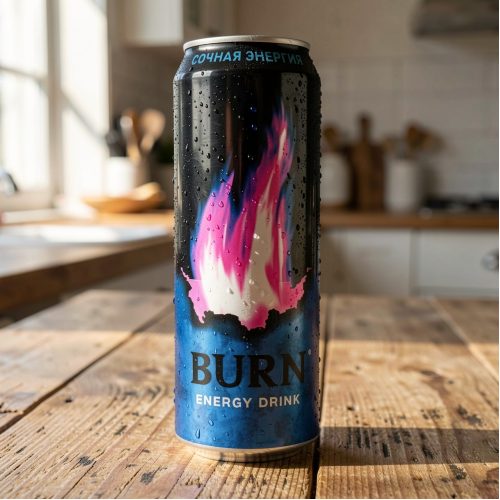 Энергетик Burn (Бёрн) Сочная Энергия, синий, 0.449 л