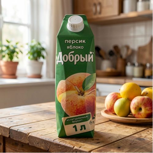 Нектар Добрый, персик-яблоко, 1 л