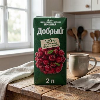 Нектар Добрый, яблоко-черноплодная рябина-вишня, 2 л
