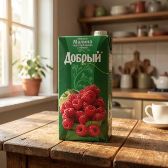 Нектар Добрый, яблоко-черноплодная рябина-малина, 2 л