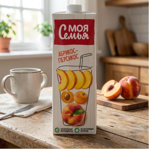 Нектар Моя Семья, груша-яблоко-персик, 0.95 л
