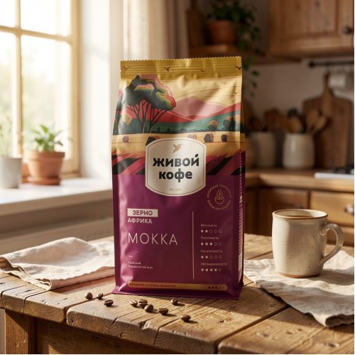 Кофе Живой Moka, зерно, 800 г