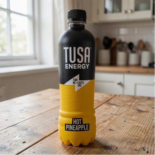 Энергетик Tusa (Туса) Hot Pineapple, чёрный, 0.5 л