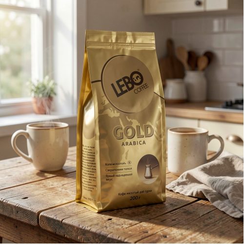 Кофе Lebo Gold Арабика, молотый для турки, 200 г