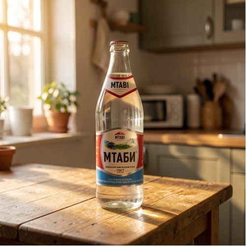 Вода Мтаби минеральная лечебно-столовая газированная, 0.45 л