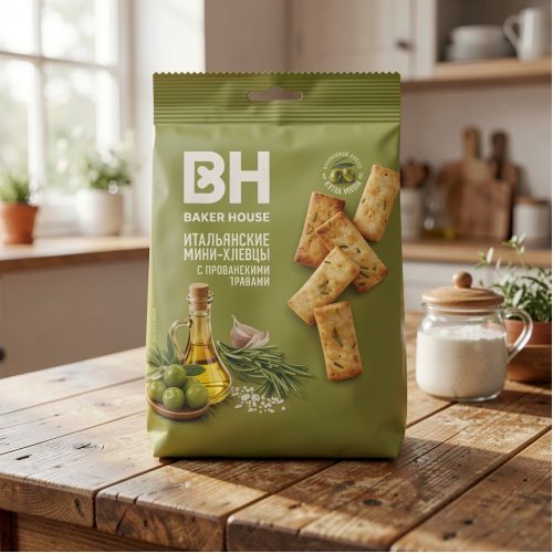 Мини-хлебцы итальянские Baker House с прованскими травами, оливковым маслом и морской солью, 110г