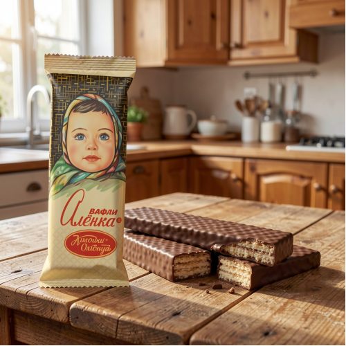 Вафли КФ им. К. Самойловой Аленка глазированные со вкусом банан-шоколад, 40г