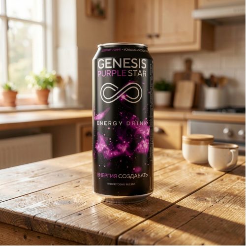 Энергетик Genesis (Генезис) Purple Star, чёрный, 0.5 л