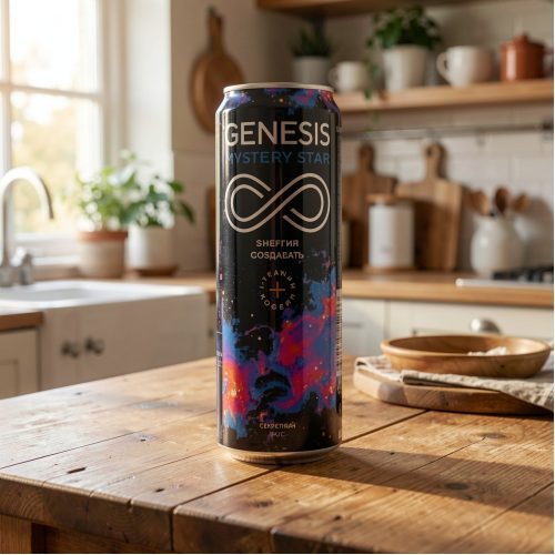 Энергетик Genesis (Генезис) Мистическая звезда, чёрный, 0.45 л