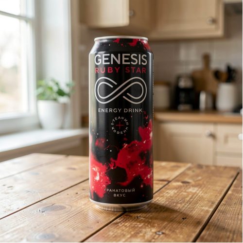 Энергетик Genesis (Генезис) Рубиновая звезда, чёрный, 0.5 л