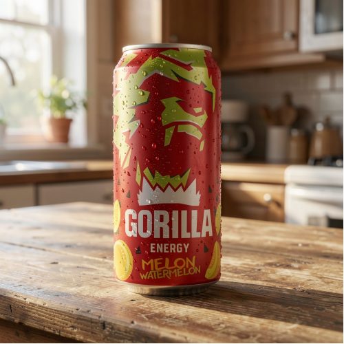 Энергетик Gorilla (Горилла) арбуз дыня, красный, 0.45 л
