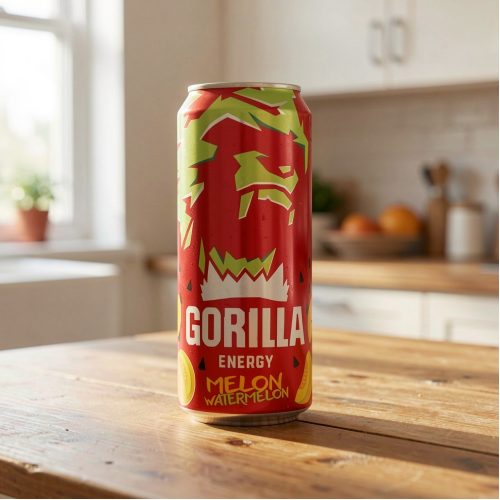 Энергетик Gorilla (Горилла) арбуз дыня, красный, 0.5 л