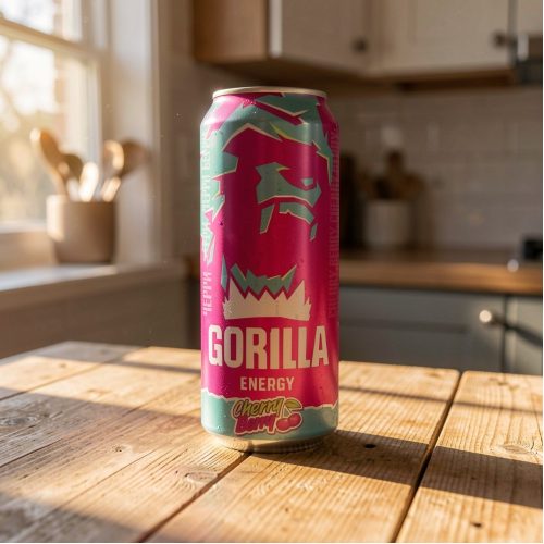 Энергетик Gorilla (Горилла) вишня, розовый, 0.45 л