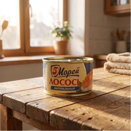 Лосось натуральный 5 Морей, 240г