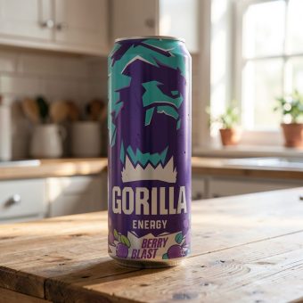 Энергетик Gorilla (Горилла) черника черная смородина, фиолетовый, 0.5 л
