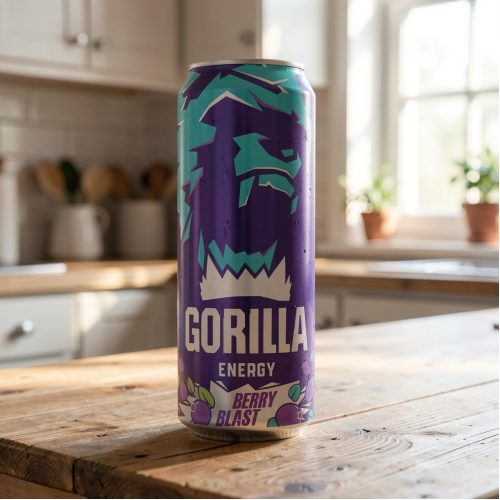 Энергетик Gorilla (Горилла) черника черная смородина, фиолетовый, 0.5 л