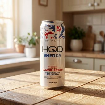 Энергетик HQD Energy (ЭйчКьюДи Энерджи) Classic Zero, белый, 0.45 л
