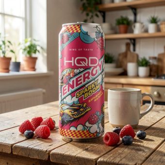Энергетик HQD Energy (ЭйчКьюДи Энерджи) Sparky Boom взрывная малина, розовый, 0.45 л