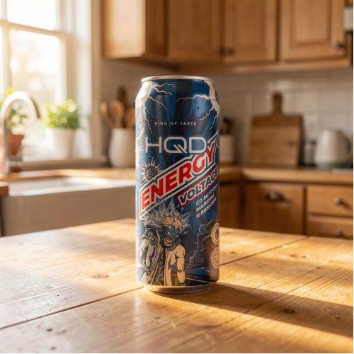 Энергетик HQD Energy (ЭйчКьюДи Энерджи) Voltage малина лимон, розовый, 0.45 л