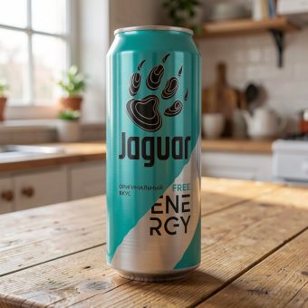 Энергетик Jaguar (Ягуар) Free Energy оригинальный вкус, бирюзовый, 0.45 л