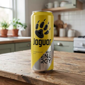 Энергетик Jaguar (Ягуар) дикий тропик, жёлтый, 0.45 л