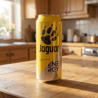 Энергетик Jaguar (Ягуар) тропические фрукты, жёлтый, 0.45 л