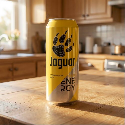 Энергетик Jaguar (Ягуар) тропические фрукты, жёлтый, 0.45 л