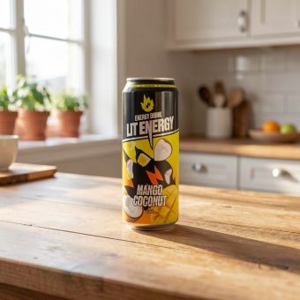 Энергетик LiT Energy (Лит Энерджи) Mango Coconut манго кокос, чёрный, 0.45 л