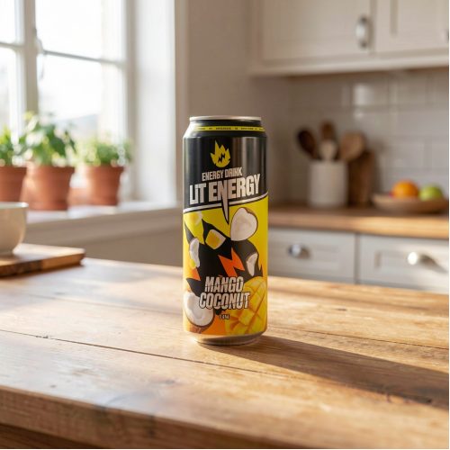 Энергетик LiT Energy (Лит Энерджи) Mango Coconut манго кокос, чёрный, 0.45 л
