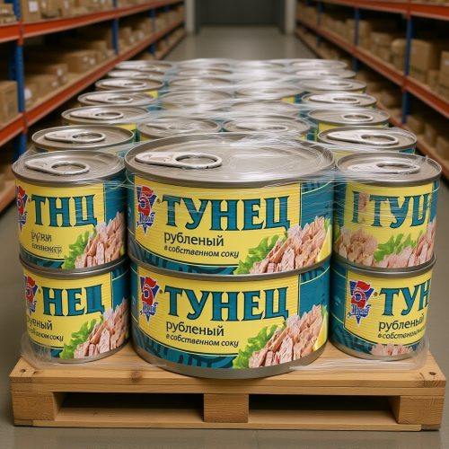 Тунец рубленый в собственном соку 5 Морей, 185г