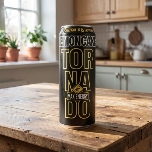 Энергетик Tornado Energy (Торнадо Энерджи) Max Lemon Cake, чёрный, 0.445 л