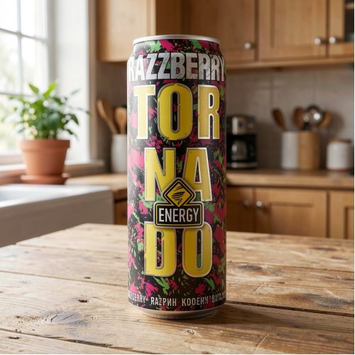 Энергетик Tornado Energy (Торнадо Энерджи) Razzberry, чёрный, 0.45 л