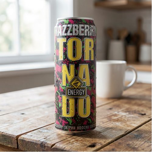 Энергетик Tornado Energy (Торнадо Энерджи) Razzberry, чёрный, 0.5 л