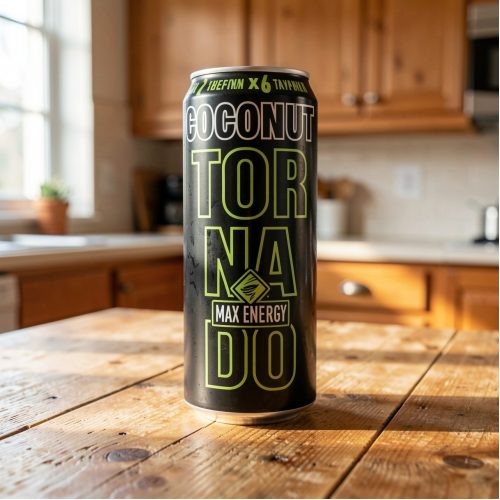 Энергетик Tornado Max Energy Coconut, чёрный, 0.45 л