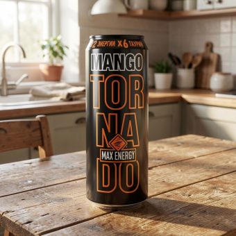 Энергетик Tornado Max Energy манго, чёрный, 0.45 л