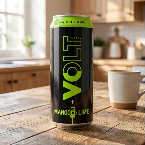 Энергетик Volt Energy (Вольт Энерджи) манго лайм, чёрный, 0.45 л