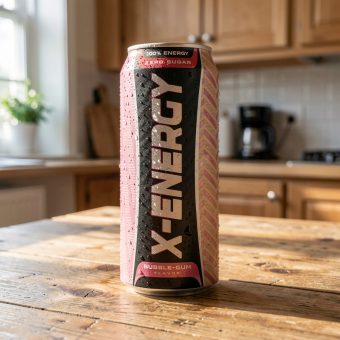 Энергетик X-ENERGY (Икс Энерджи) бабл гам без сахара, розовый, 0.45 л