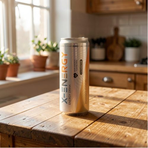 Энергетик X-ENERGY (Икс Энерджи) манго кокос, серебристый, 0.45 л