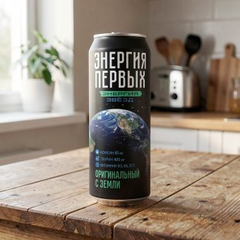 Энергетик Энергия первых оригинальный с земли, чёрный, 0.45 л